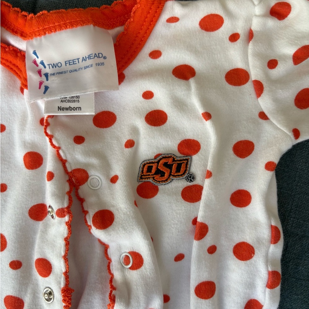 Newborn Polka Dot One Piece - Oklahoma State